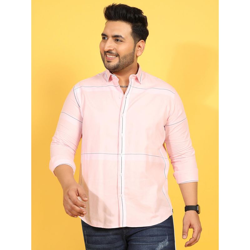 Instafab Plus Men Pastel Striped Button Up Shirt (3XL)