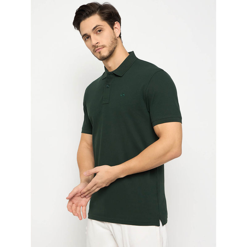 98 Degree North Mens Half Sleeves Olive Polo T-Shirt (M)