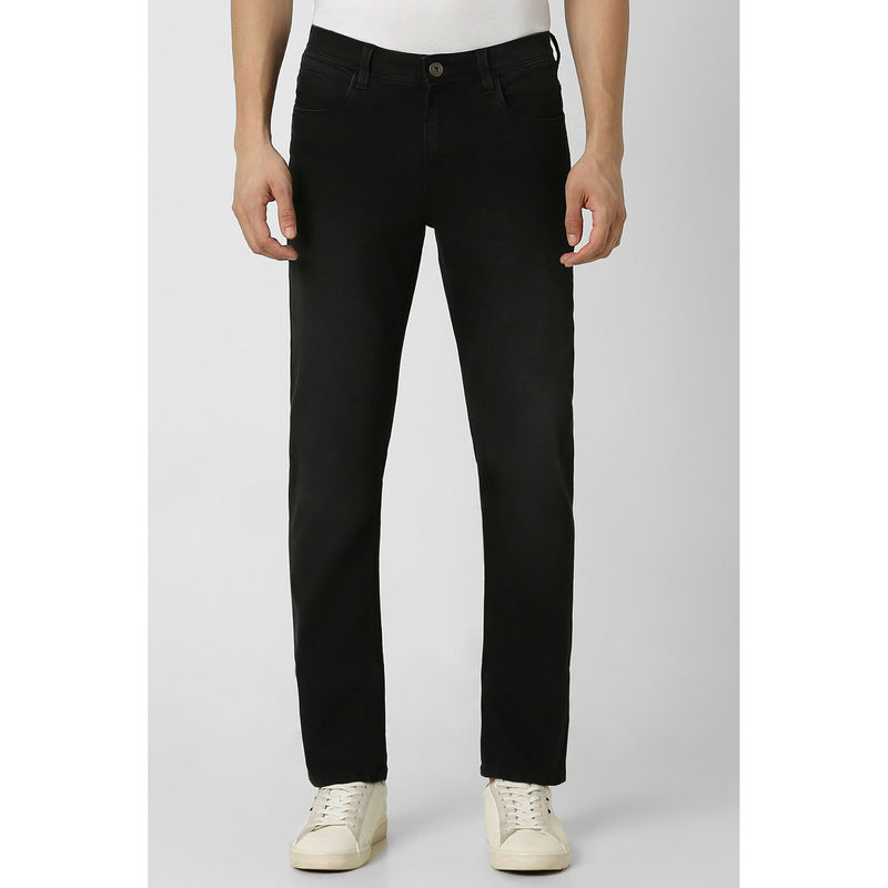 Van Heusen Men Black Dark Wash Slim Fit Jeans (32)
