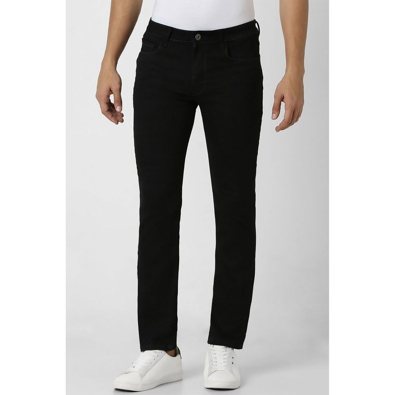 Van Heusen Men Black Dark Wash Slim Fit Jeans (30)