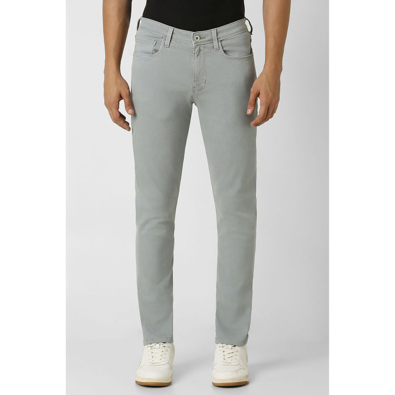 Van Heusen Men Grey Dark Wash Skinny Fit Jeans (34)