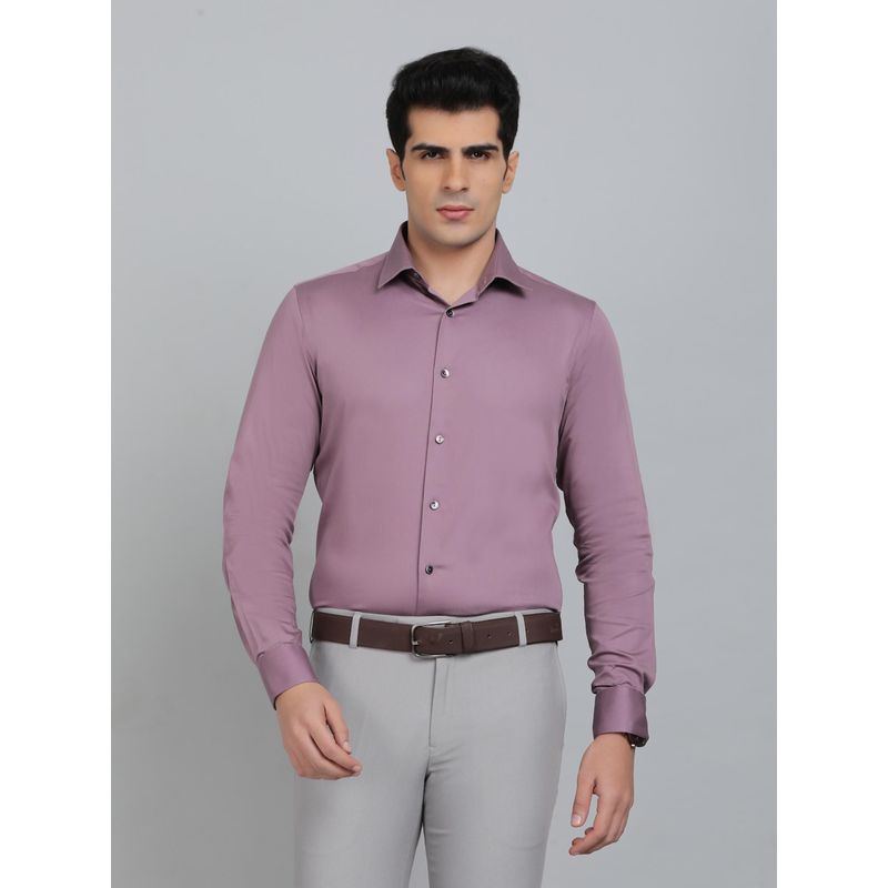 Wyre Slim Fit Solid Pink Blended Party Wear Shirt (42)