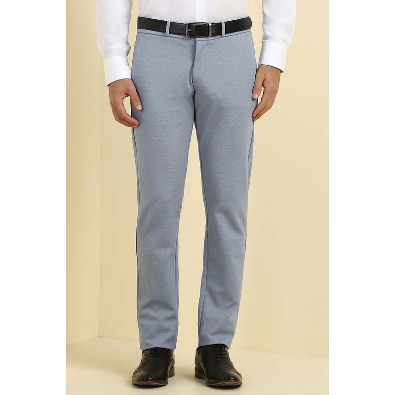 Allen Solly Men Light Blue Textured Formal Trousers (30)