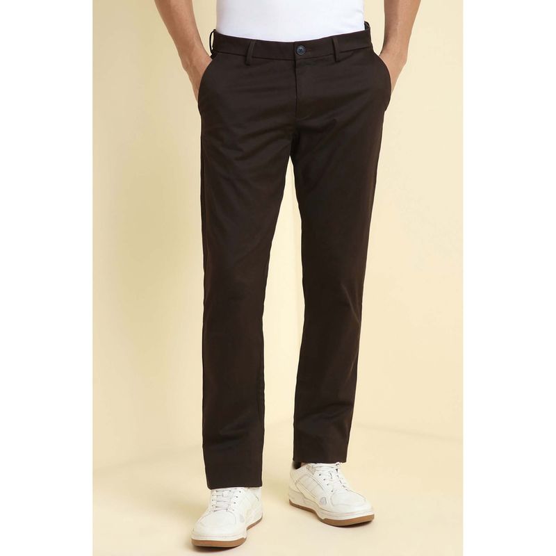 Allen Solly Men Brown Textured Casual Trousers (30)