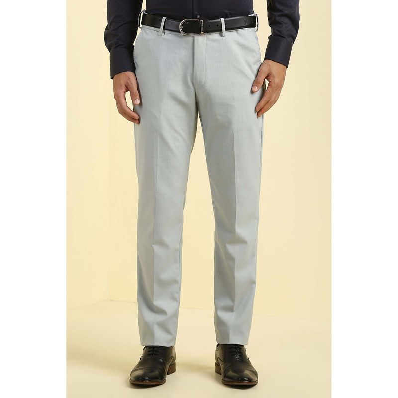 Allen Solly Men Grey Textured Formal Trousers (32)