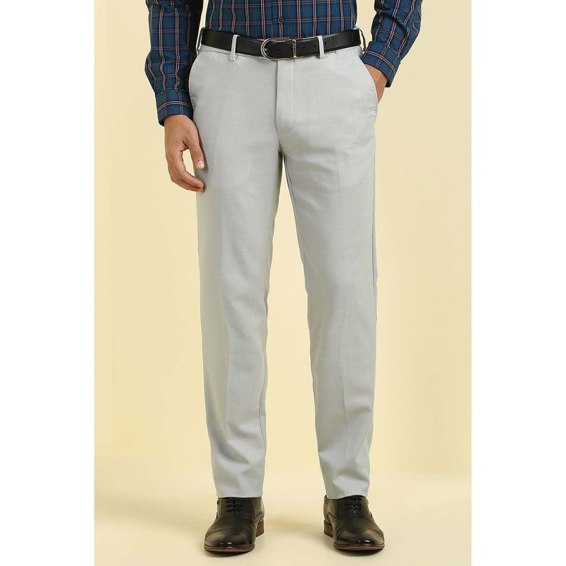 Allen Solly Men Grey Textured Formal Trousers (36)