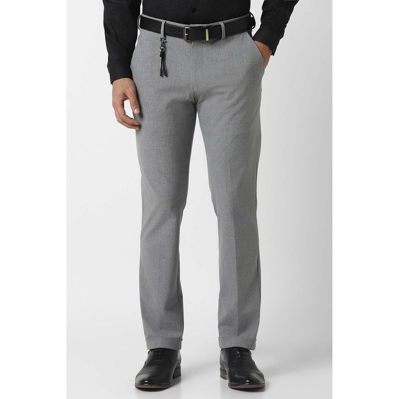 Van Heusen Men Grey Solid Skinny Fit Chinos (32)