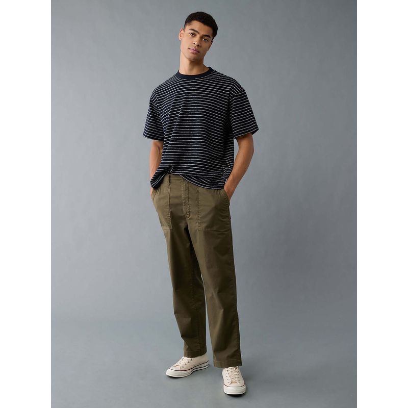 American Eagle Men Olive Flex Loose Pull-On Utility Trouser (XS)