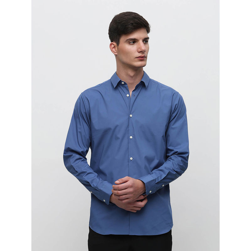 SELECTED HOMME Blue Slim Fit Formal Shirt (S)