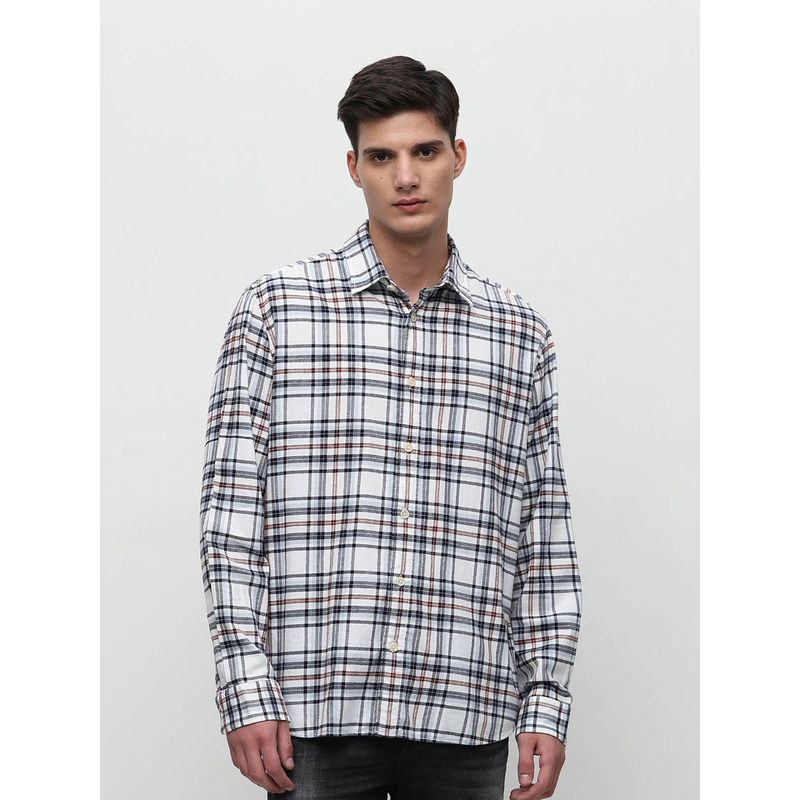 Selected White Flannel Full Sleeve Shirt (XXL)