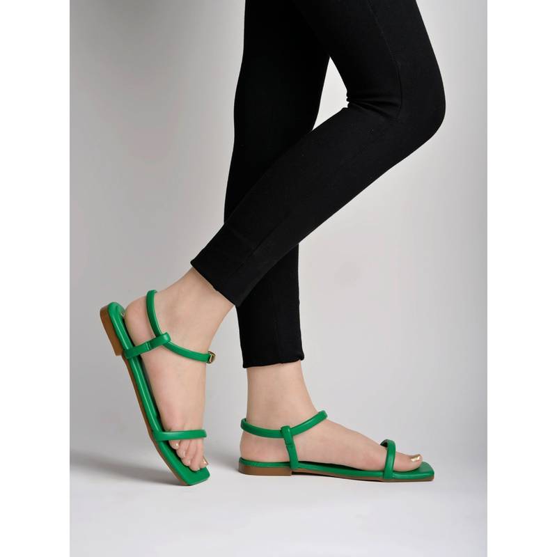 Shoetopia Women Green Flats (EURO 42)