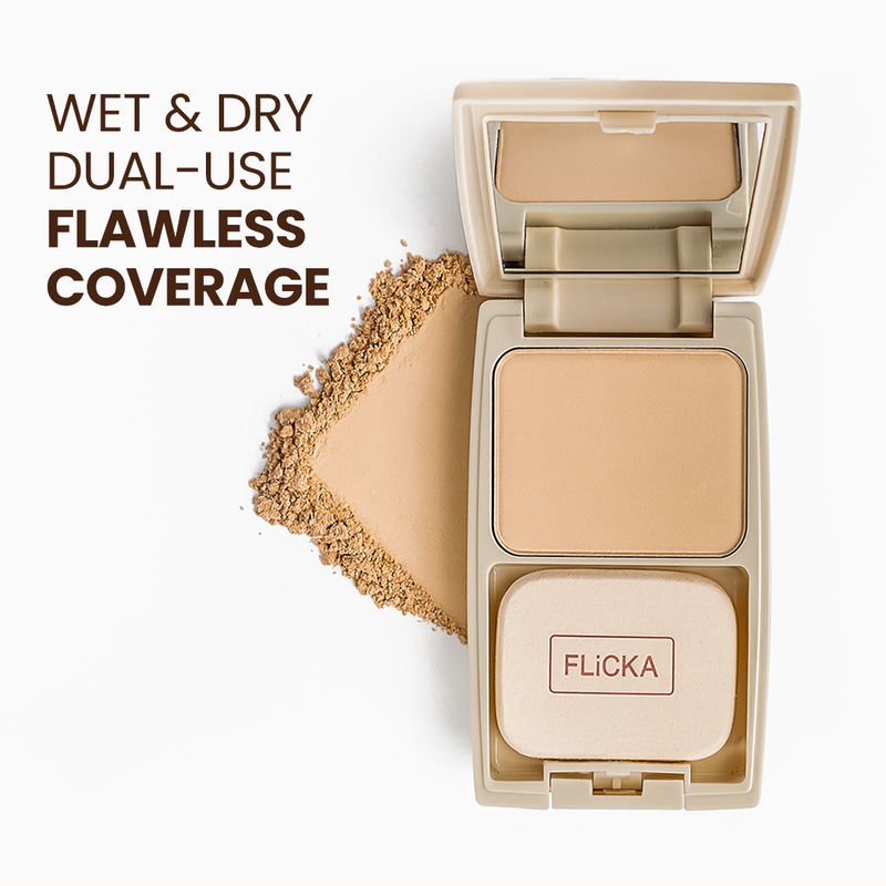 Flicka Dap & Dance Compact Pressed Powder Waterproof Weightless Seamless Matte Finish