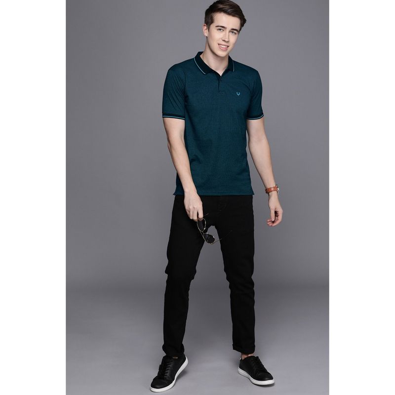 Allen Solly Men Green Solid Polo T-Shirt (M)