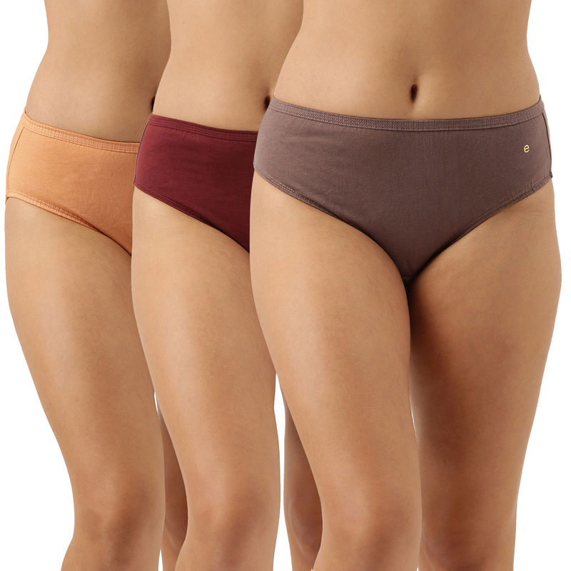 Enamor Womens Full Coverage & Mid Waist Antimicrobial, Hipster Panty - Multi-Color (M)