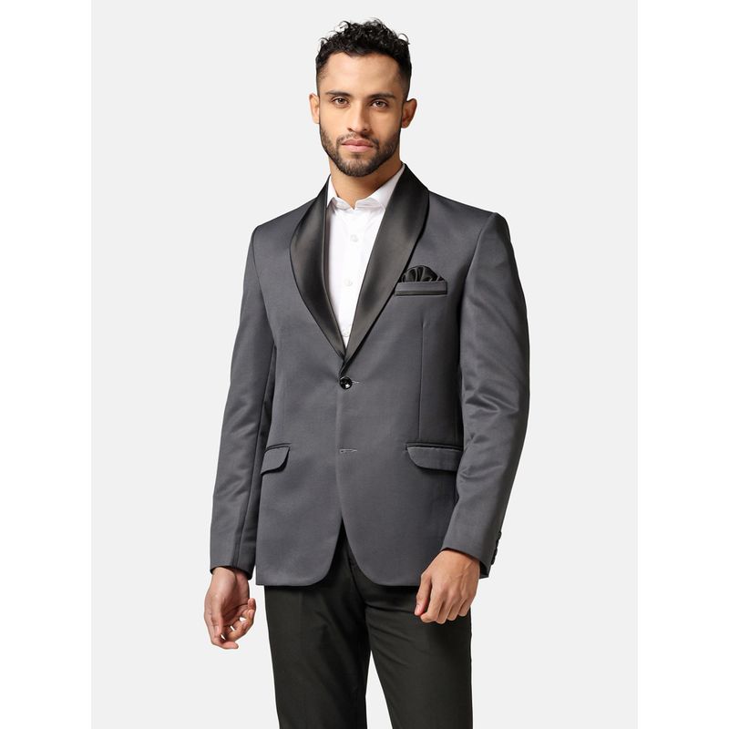 TAHVO Mens Grey Tuxedo Blazer (38)