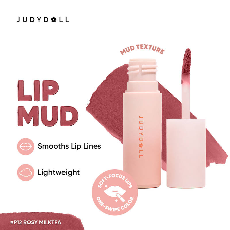 Judydoll Lip Mud P12 - Rosy Milktea