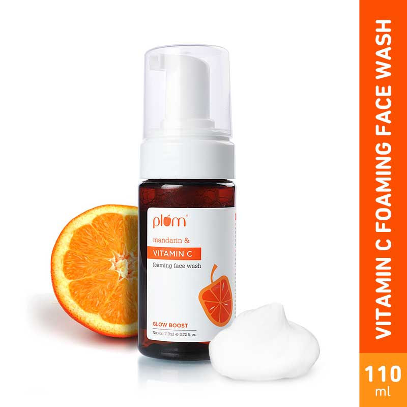 Plum Vitamin C Foaming Face Wash With Mandarin For Glowing Skin & Gentle Cleansing