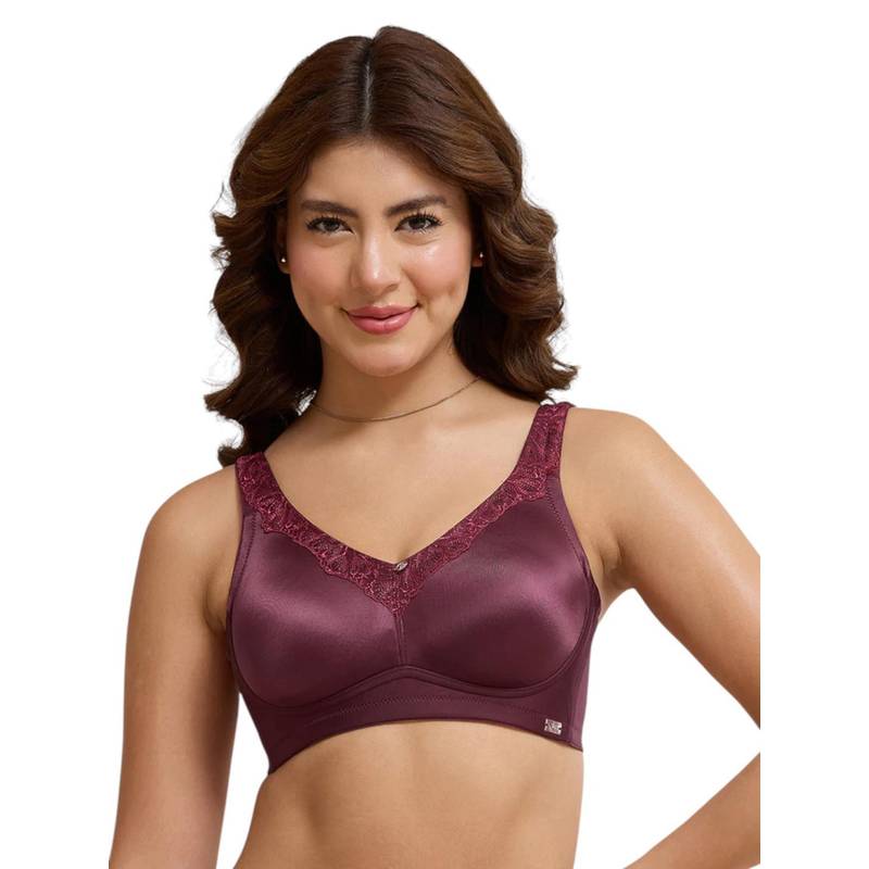 Amante Burgundy Solid Wireless Bra (34B)