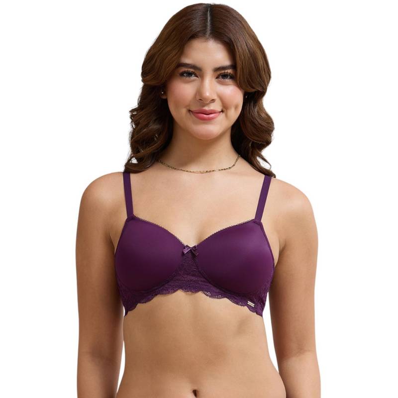Amante Purple Solid Underwired Bra (32B)