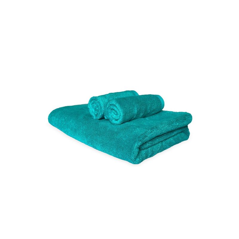 Heelium Bamboo Towel, Soft, Absorbent & Odour Free, Teal (Set of 3