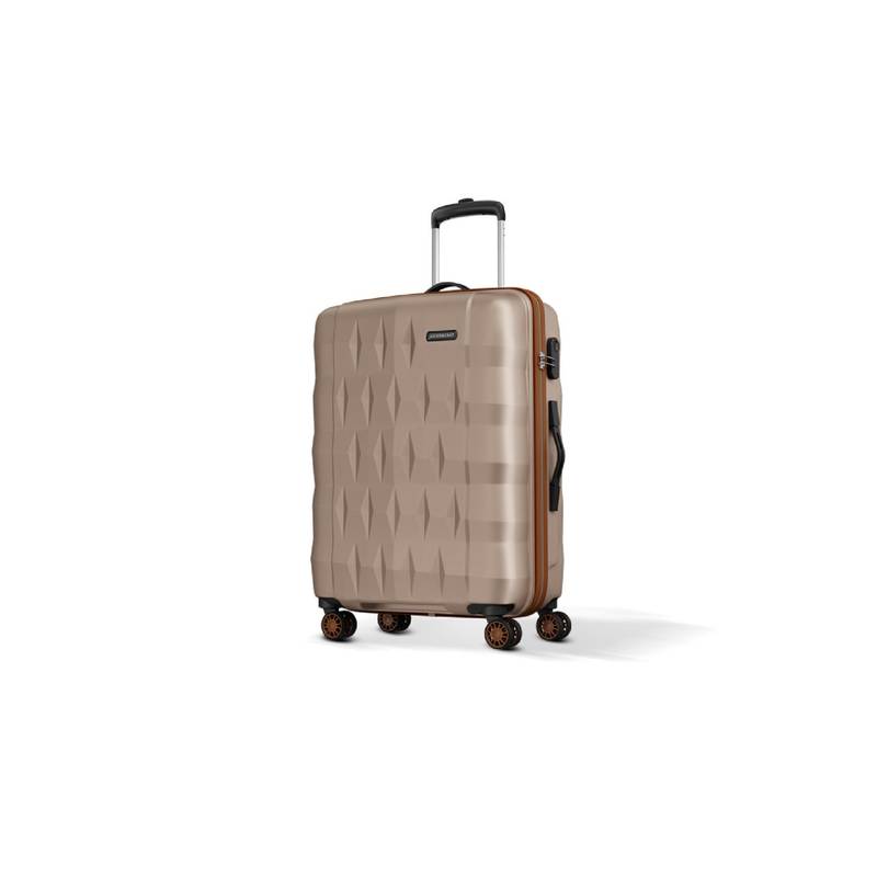 Aristocrat Unisex Comet Champagne Hard Luggage Trolley Bag - Beige (S)