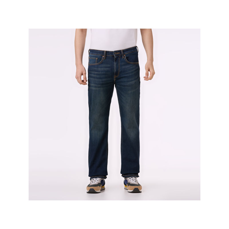 Pepe Jeans Men Blue Mid Rise Slim Fit Bootcut Jeans (32)