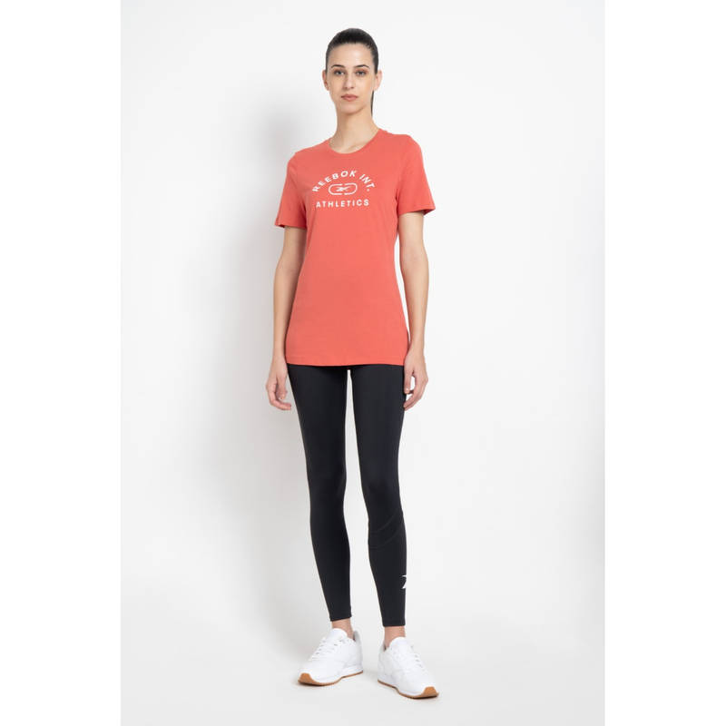 Reebok W Prime Graphic Tee Red Training T-Shirts (XS)
