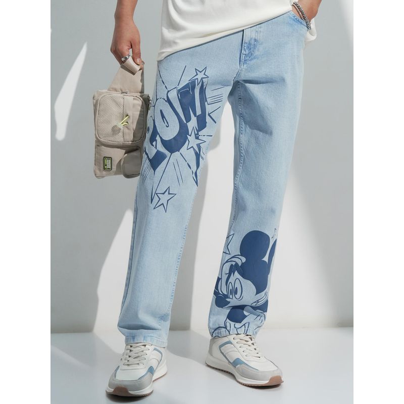 HIGHLANDER Disney Mickey Men Printed Men Straight Fit Jeans (32)