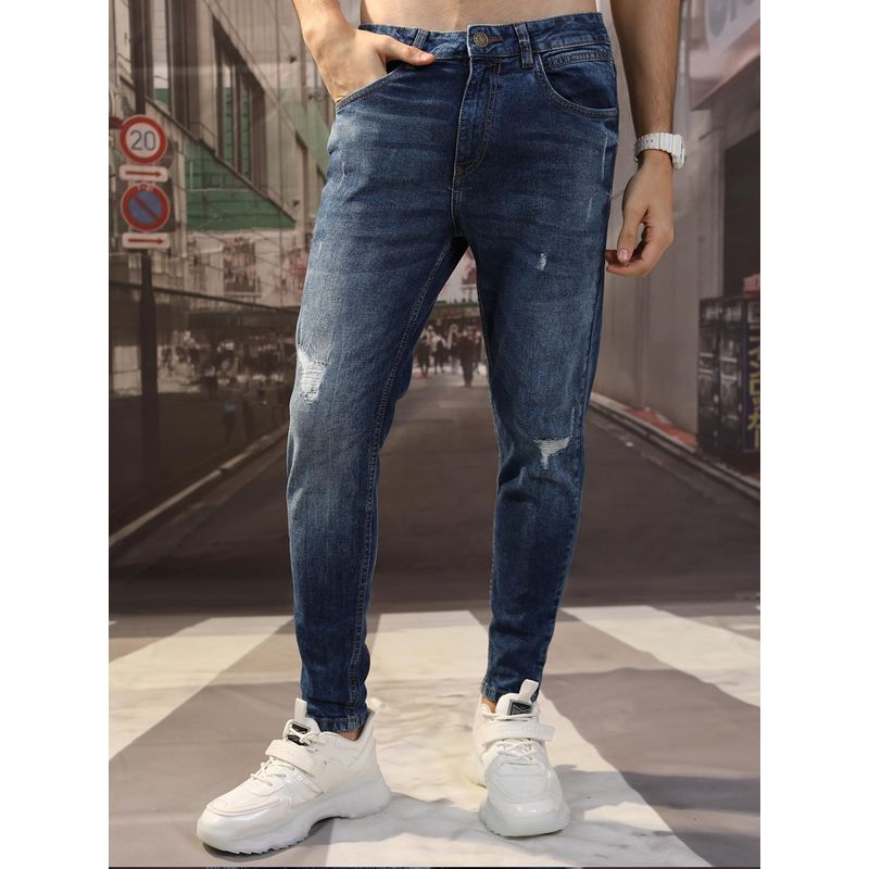 HIGHLANDER Men Super Skinny Fit Heavy Faded Highly Distress Stretchable Jeans (30)