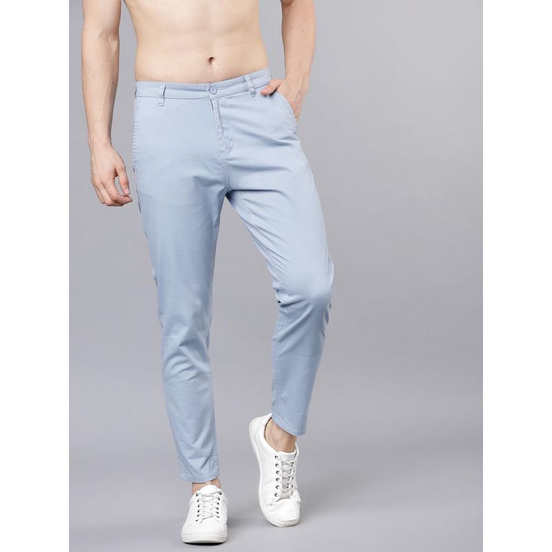 HIGHLANDER Men Blue Solid Trouser (34)