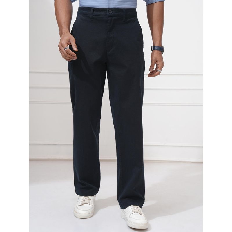 LOCOMOTIVE Men Navy Blue Cotton Solid Carpenter Fit Trouser (30)
