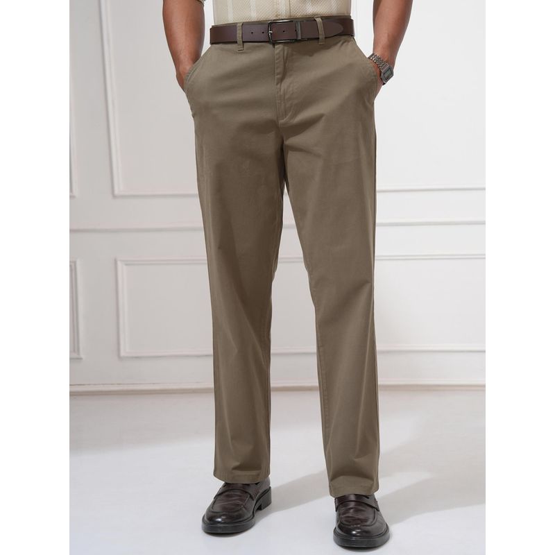 LOCOMOTIVE Men Relaxed Fit Cotton Solid Trouser (32)