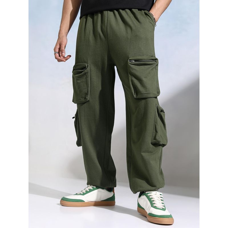 HIGHLANDER Men Straight Fit Cargos Parachute Jogger (32)