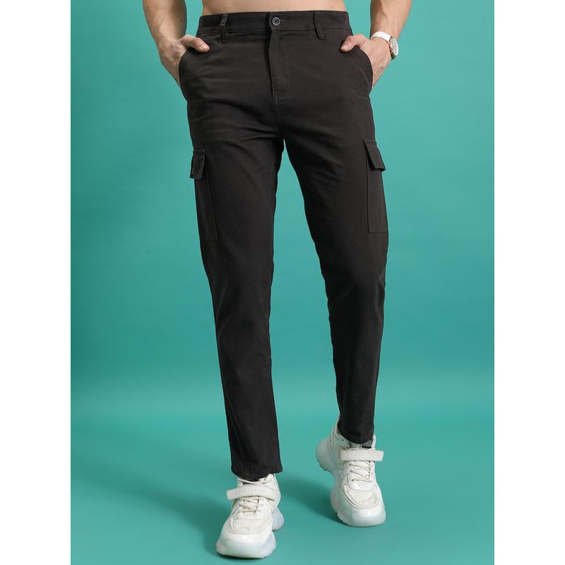 HIGHLANDER Men Solid Cotton Cargo Pant (36)