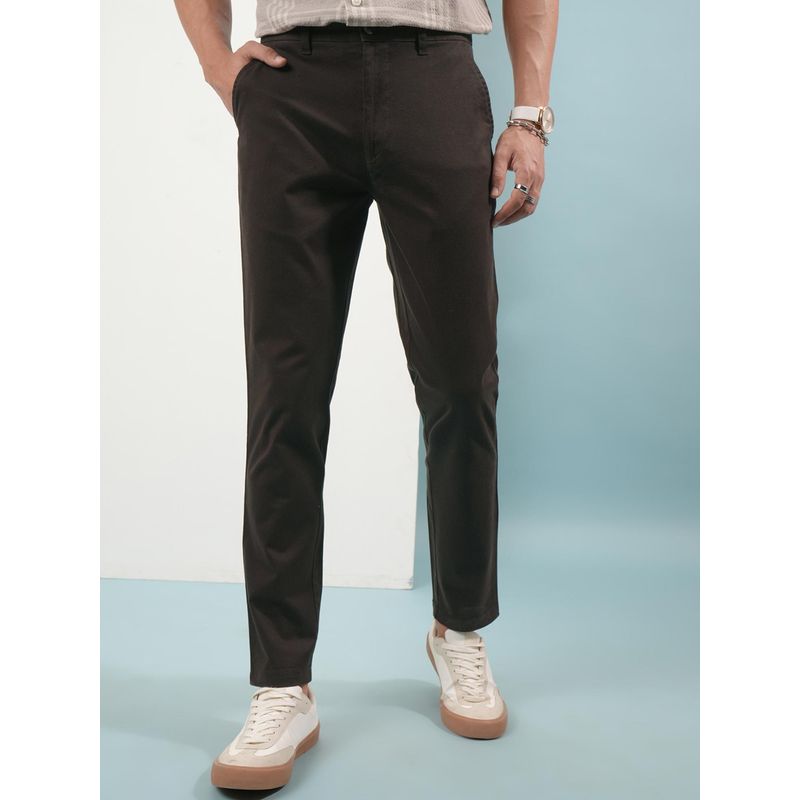 HIGHLANDER Men Soft Feel Twill Solid Trouser (34)