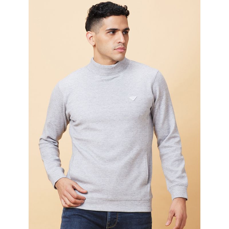 Being Human Mens Solid Grey Sweatshirt (XL)