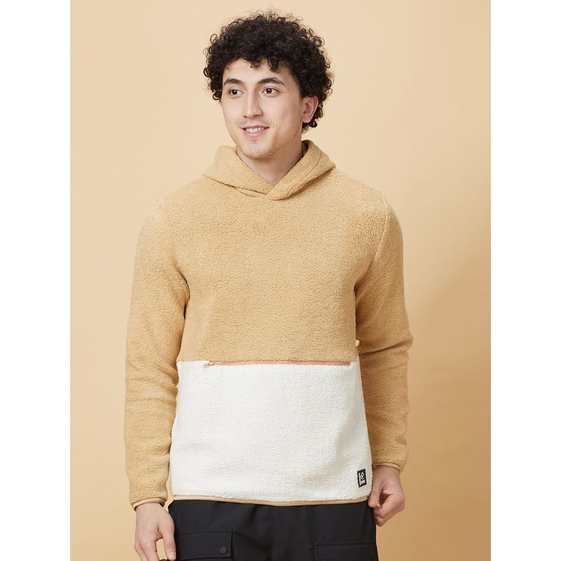 Being Human Mens Beige and White Hoodie (M)