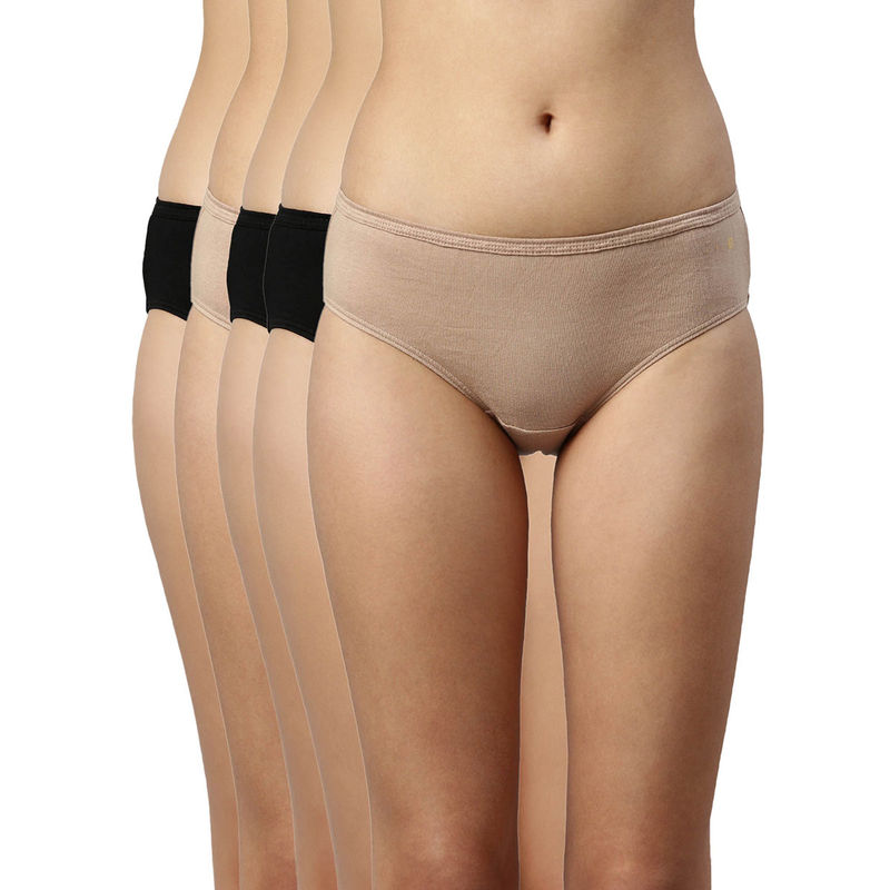 Enamor Cotton Mid Waist Hipster Panty Breathable Antimicrobial Stain Release Grip Fit CH03 (XL)