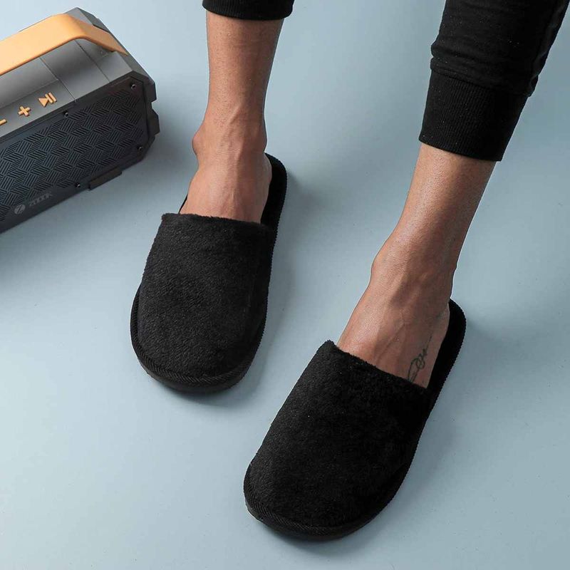 Drunken Women Black Eva Round Toe Non Slip Room Slippers (EURO 37)