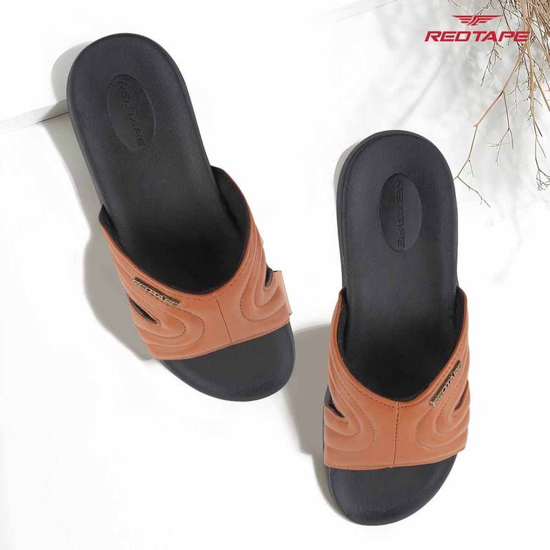 Red Tape Women Tan Eva Round Toe Comfort Sliders (UK 8)