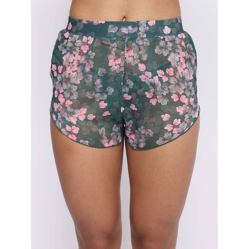 La Intimo Bitra Floral Shorts Coverup (XS)