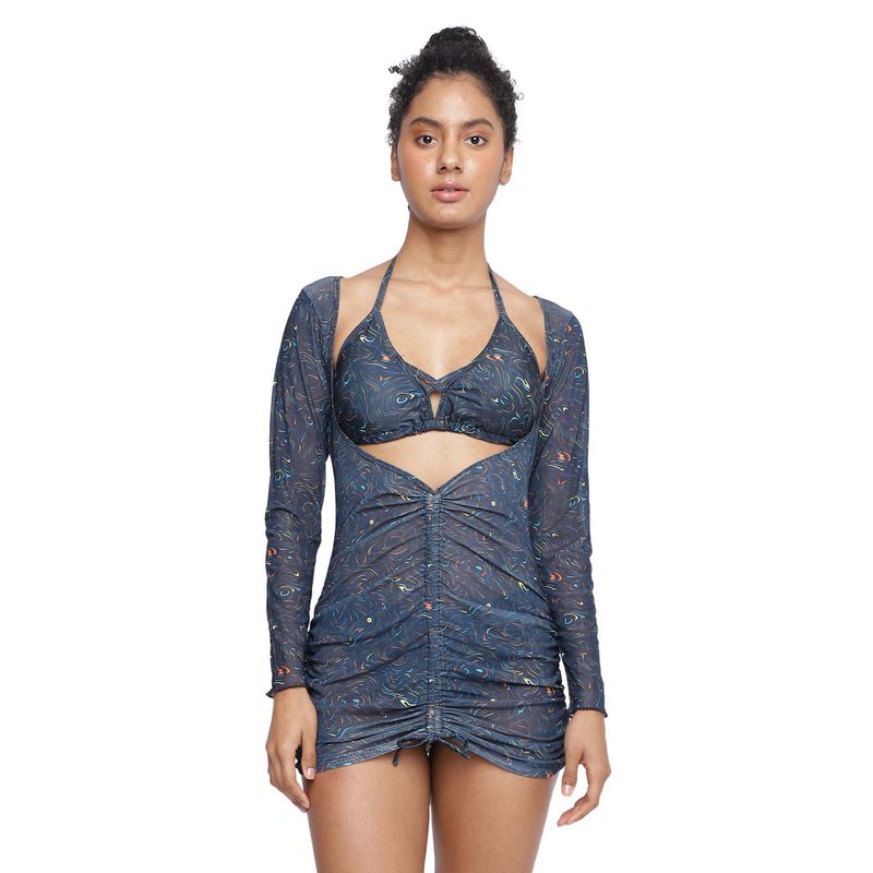 La Intimo Kalpati Reef Bra With Panty With Coverup (XS)