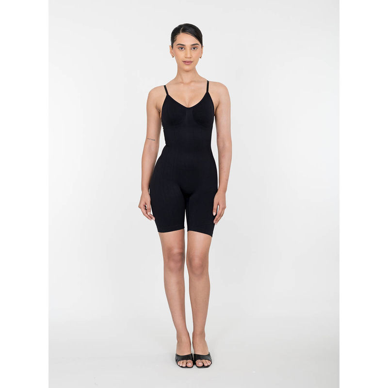 Shapercult Premium Mid Thigh Bodysuit -Black (M)