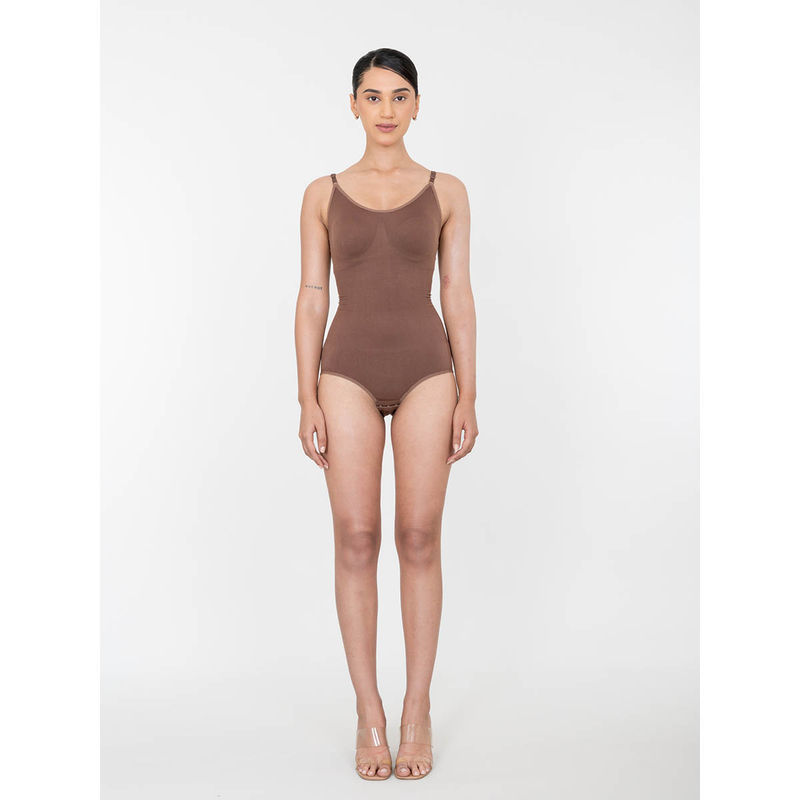 Shapercult Premium Snatched Bodysuit -Brown (S)