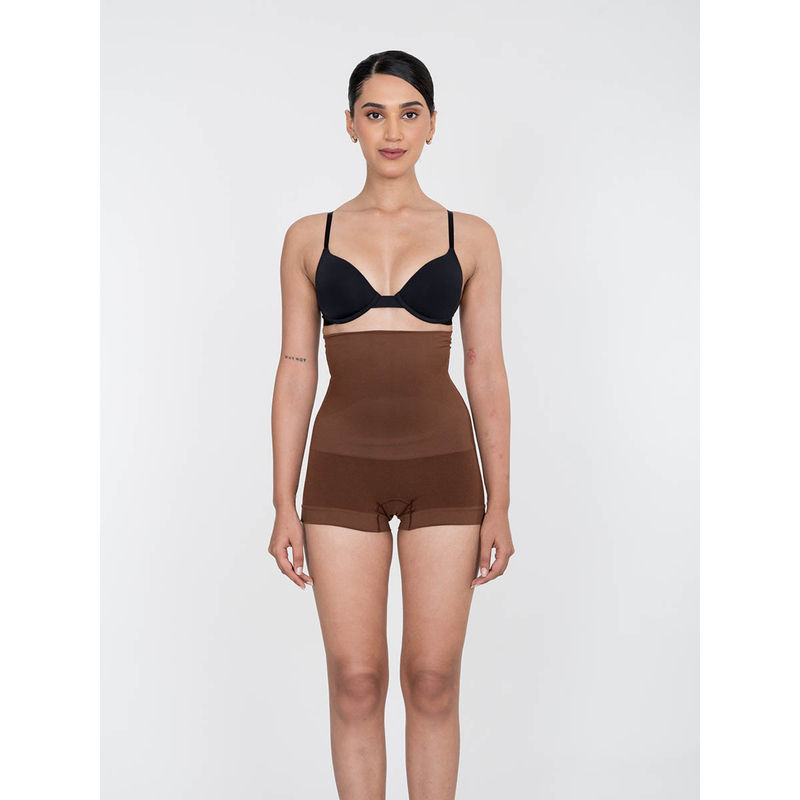 Shapercult High Waist Shaper BoyShorts -Brown (S)