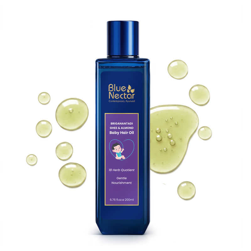 Blue Nectar Baby Hair Oil With Organic Ghee & Almond Oil