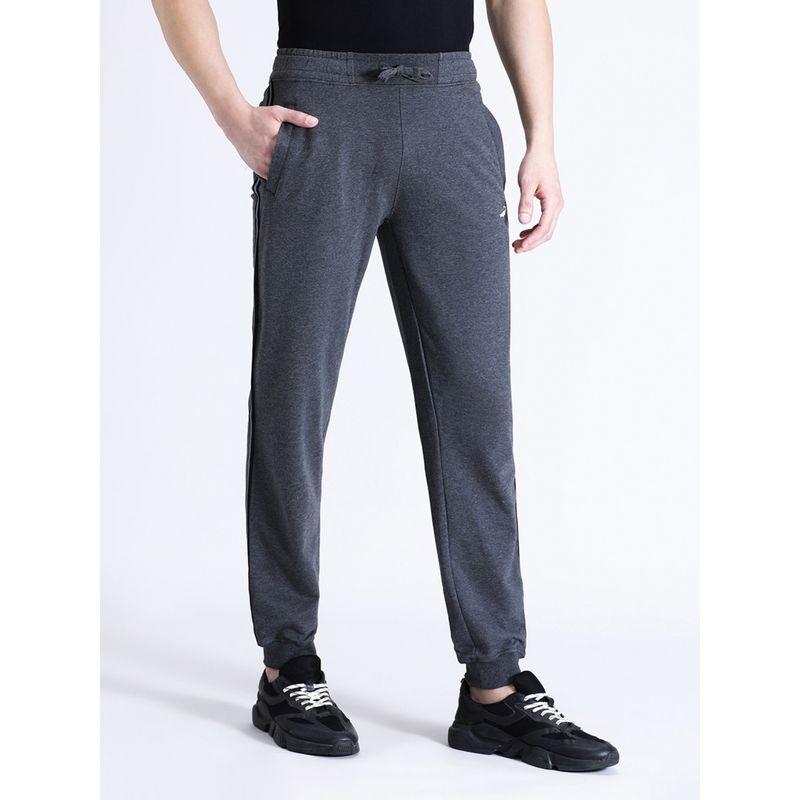 Crocodile Men Solid Charcoal Grey Classic Fit Joggers (S)