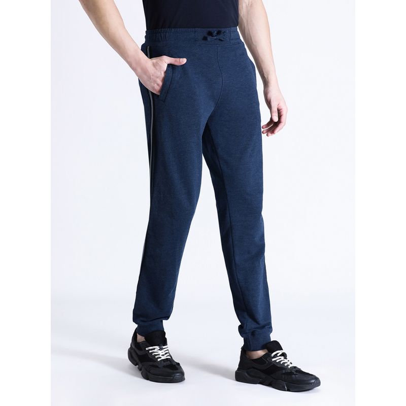 Crocodile Men Solid Classic Fit Navy Blue Melange Joggers (S)