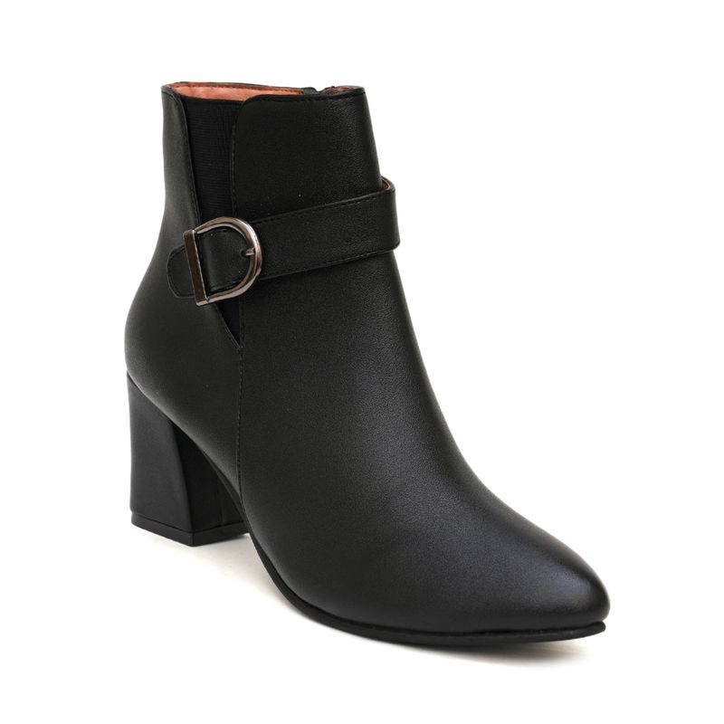 SHUZ TOUCH Block Heels Ankle Black Boots (EURO 35)