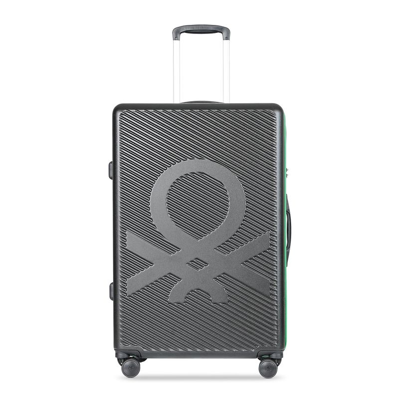 United Colors of Benetton Unisex Hard Luggage Trolley Bag Glide Pro - Black (M)